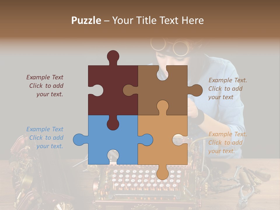 Copper Half Typewriter PowerPoint Template