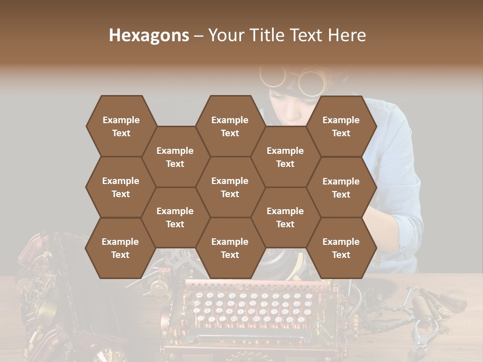 Copper Half Typewriter PowerPoint Template