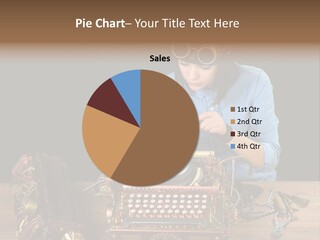 Copper Half Typewriter PowerPoint Template