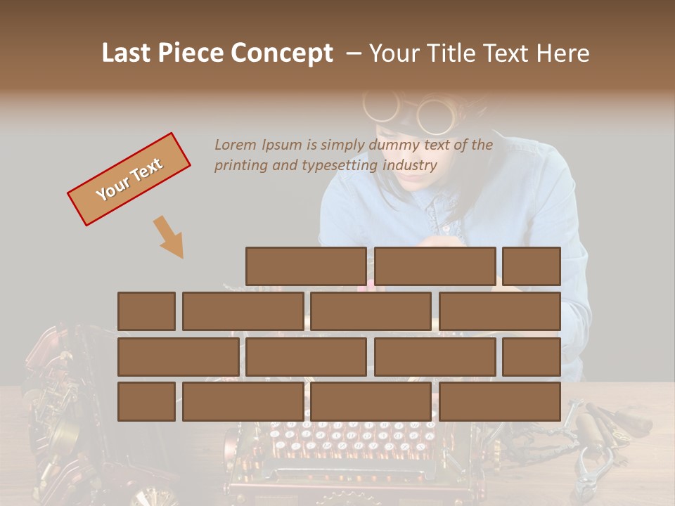 Copper Half Typewriter PowerPoint Template