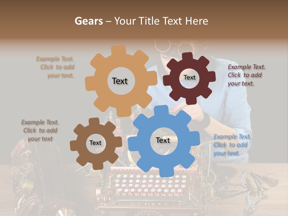 Copper Half Typewriter PowerPoint Template