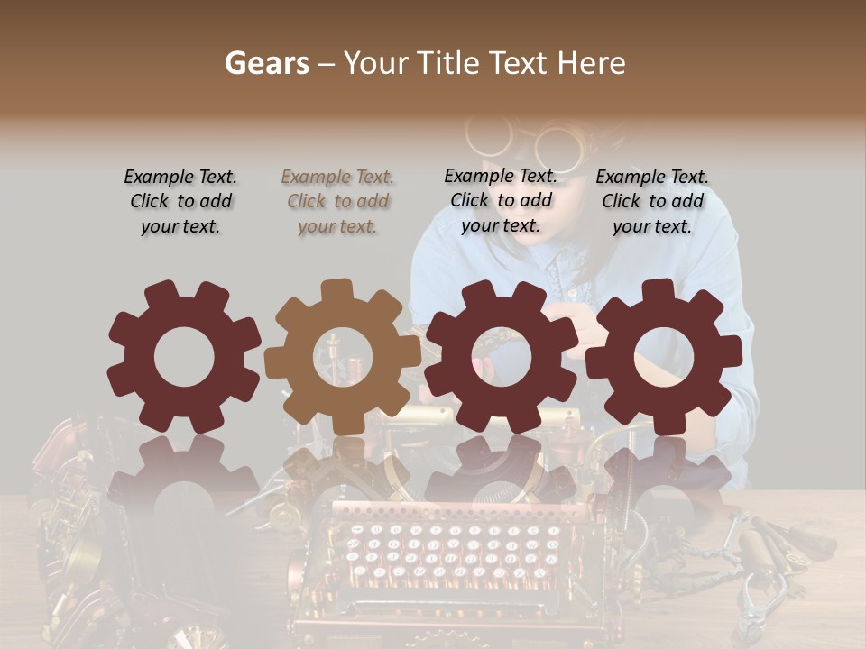 Copper Half Typewriter PowerPoint Template