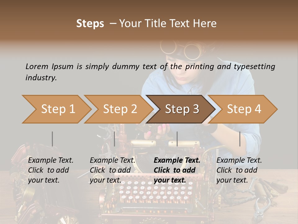 Copper Half Typewriter PowerPoint Template