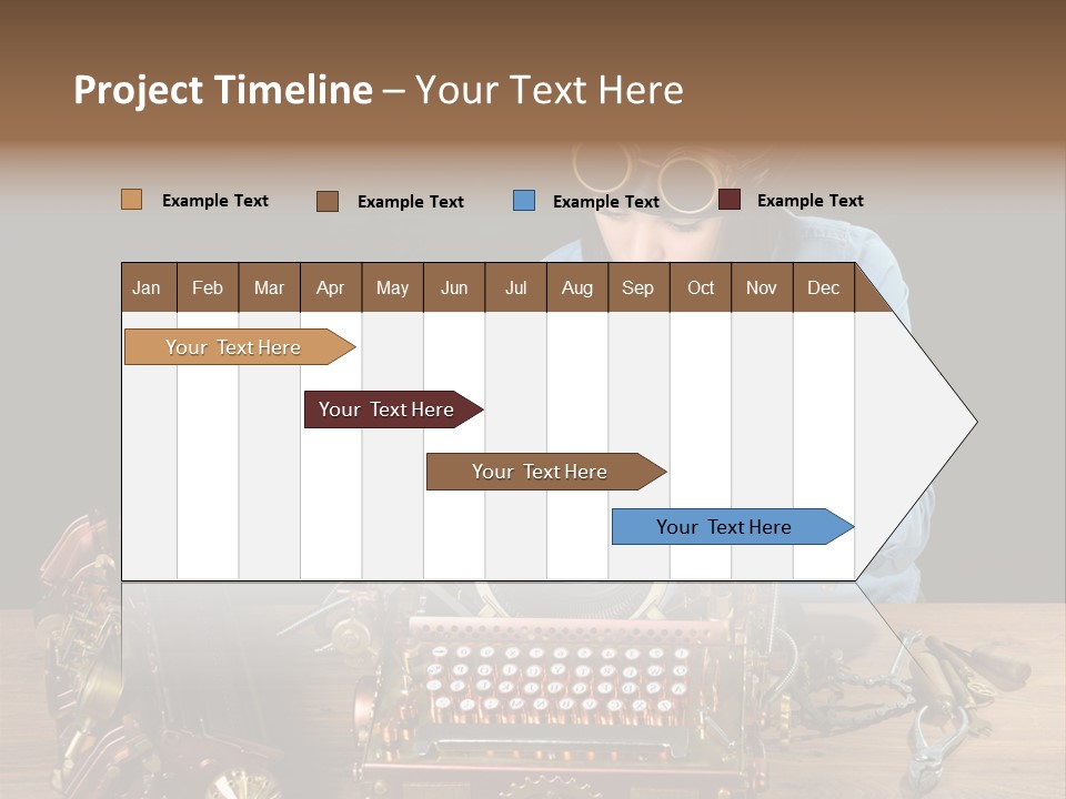 Copper Half Typewriter PowerPoint Template