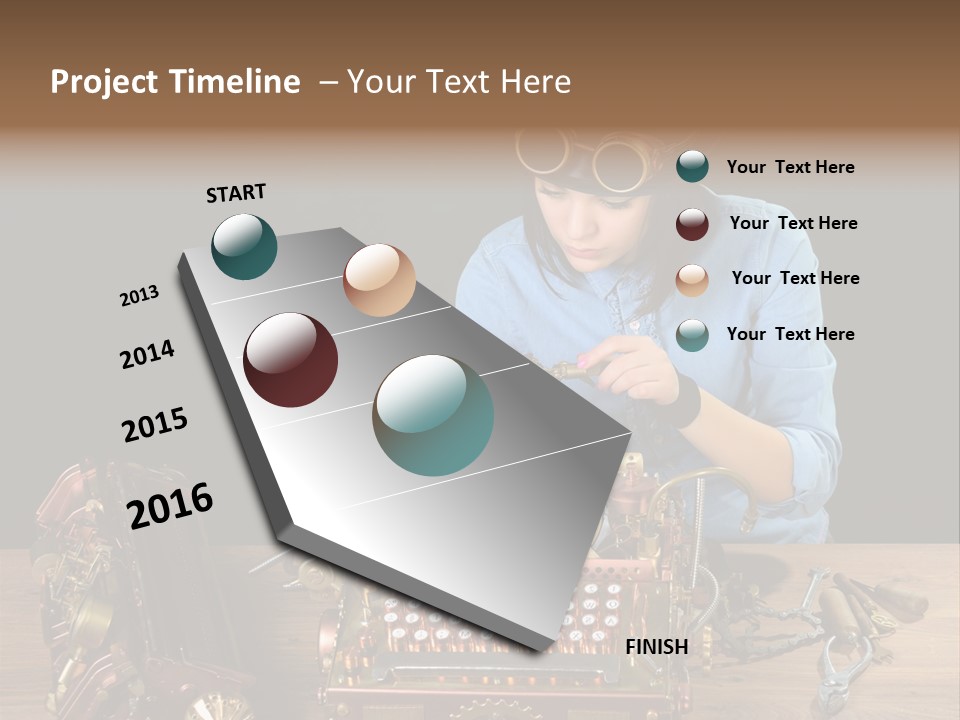 Copper Half Typewriter PowerPoint Template