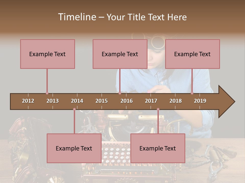 Copper Half Typewriter PowerPoint Template