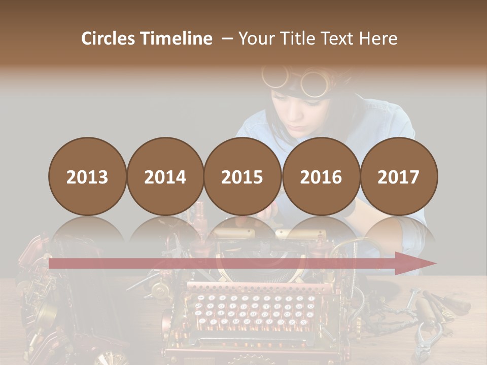 Copper Half Typewriter PowerPoint Template