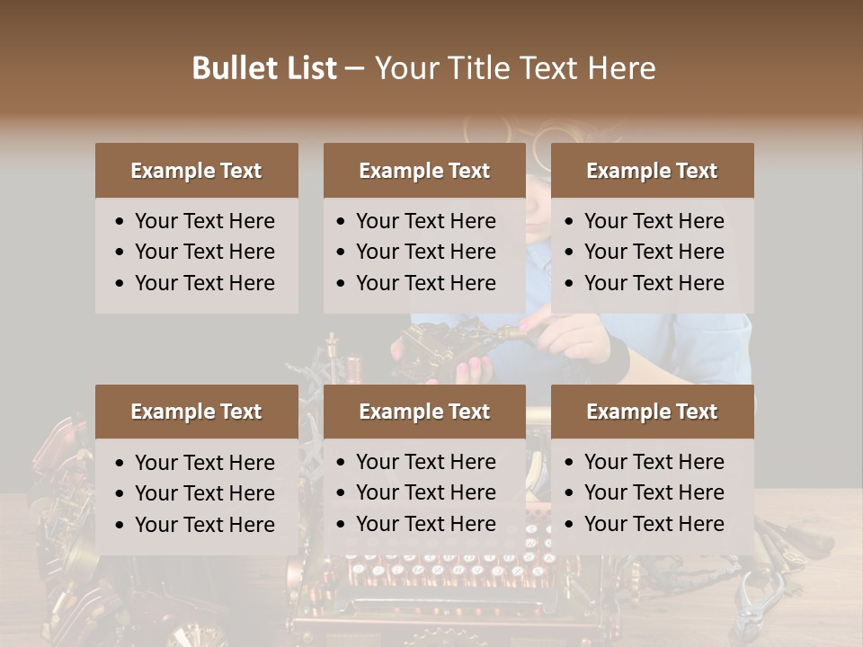 Copper Half Typewriter PowerPoint Template
