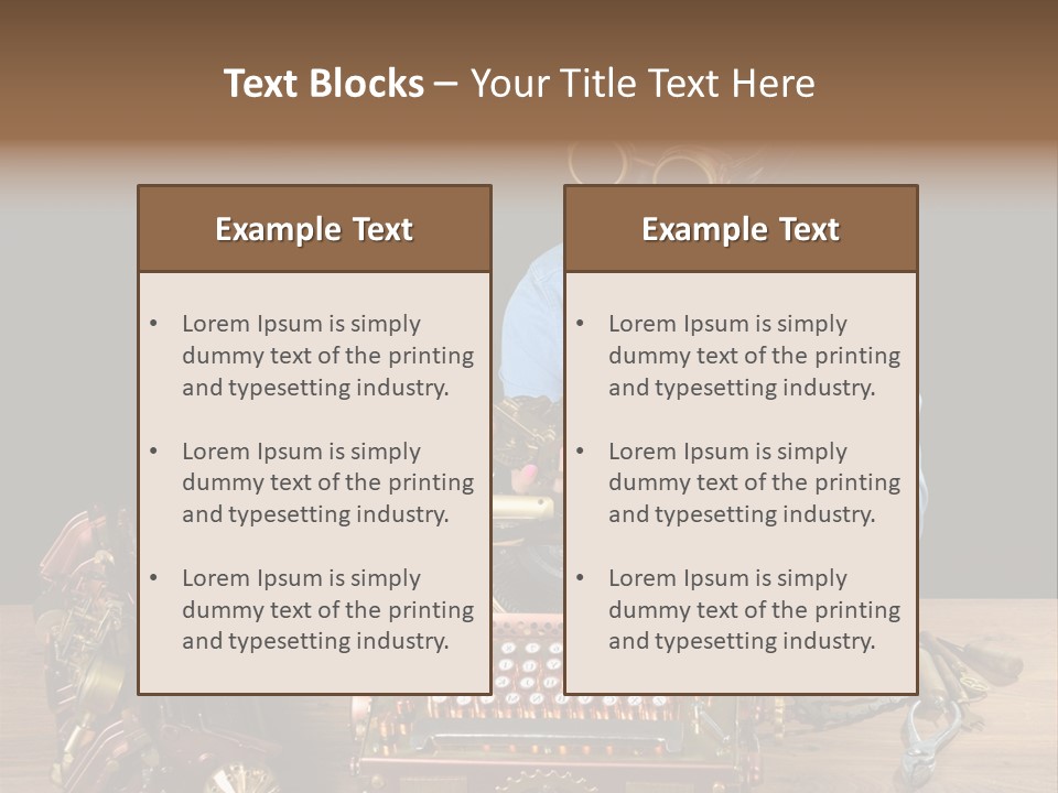 Copper Half Typewriter PowerPoint Template