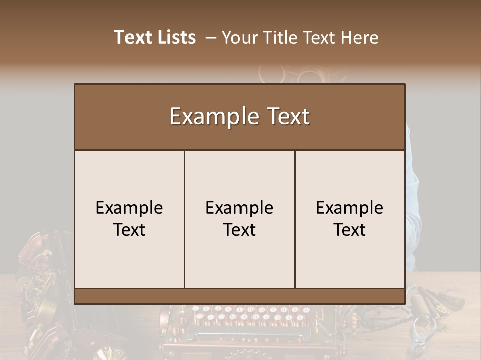 Copper Half Typewriter PowerPoint Template