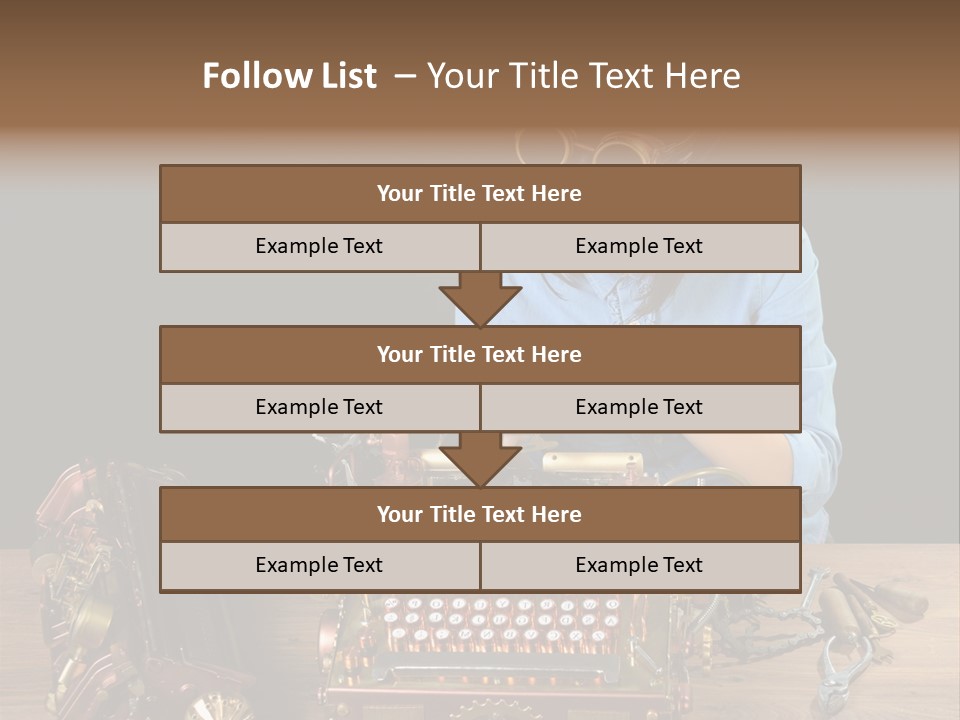 Copper Half Typewriter PowerPoint Template