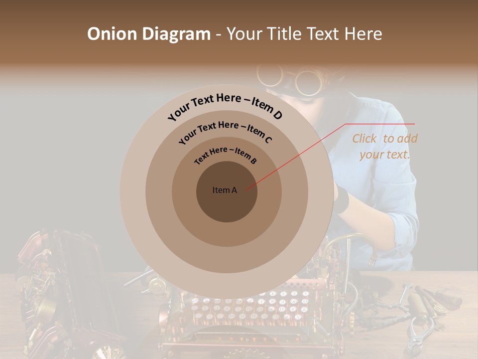 Copper Half Typewriter PowerPoint Template