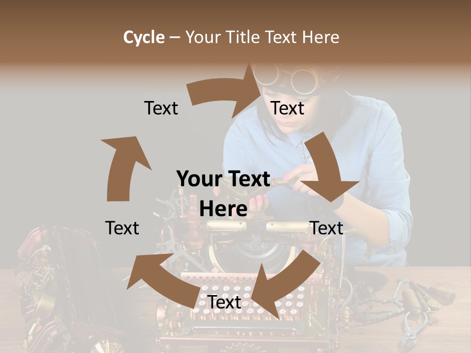 Copper Half Typewriter PowerPoint Template