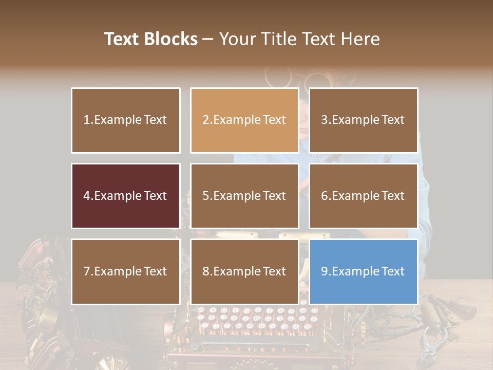 Copper Half Typewriter PowerPoint Template