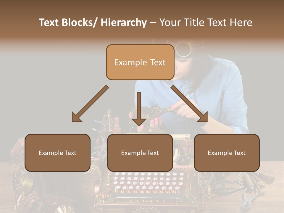 Copper Half Typewriter PowerPoint Template