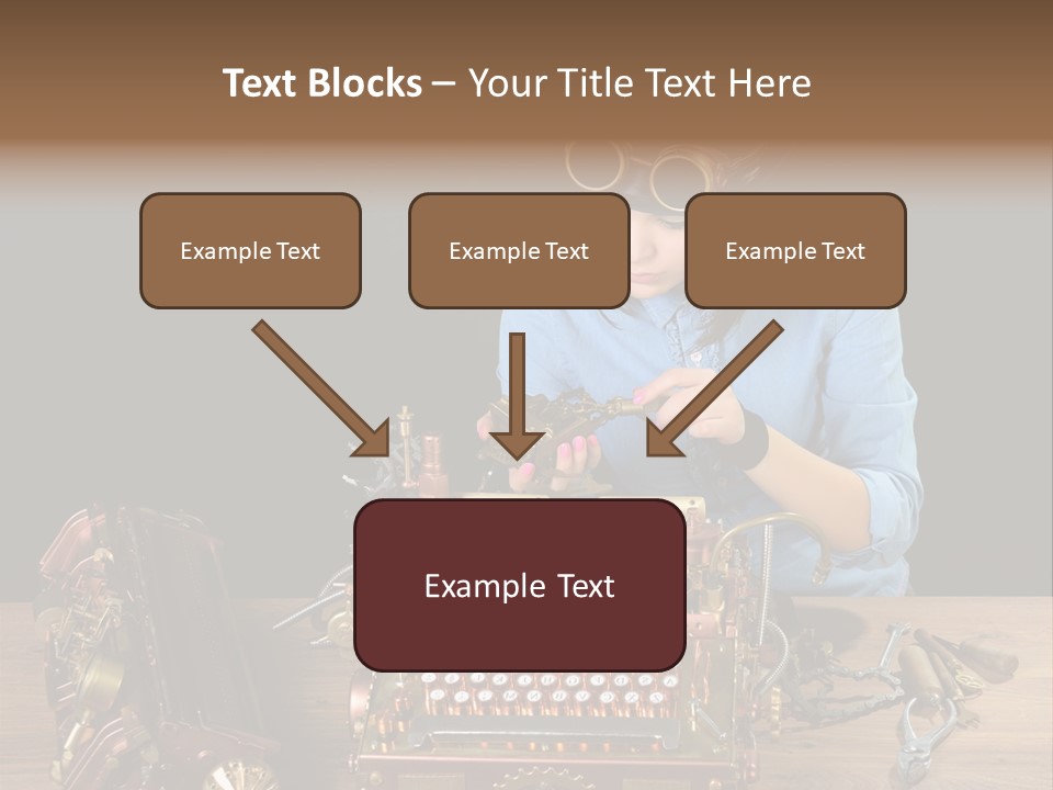 Copper Half Typewriter PowerPoint Template