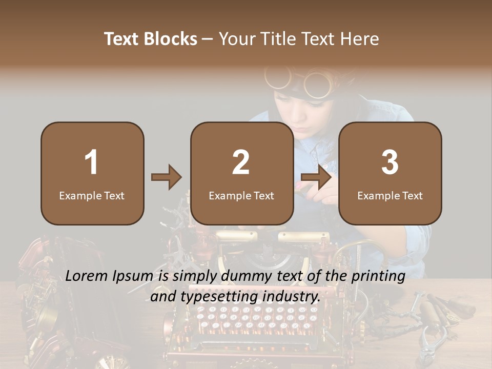 Copper Half Typewriter PowerPoint Template