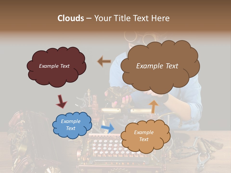 Copper Half Typewriter PowerPoint Template