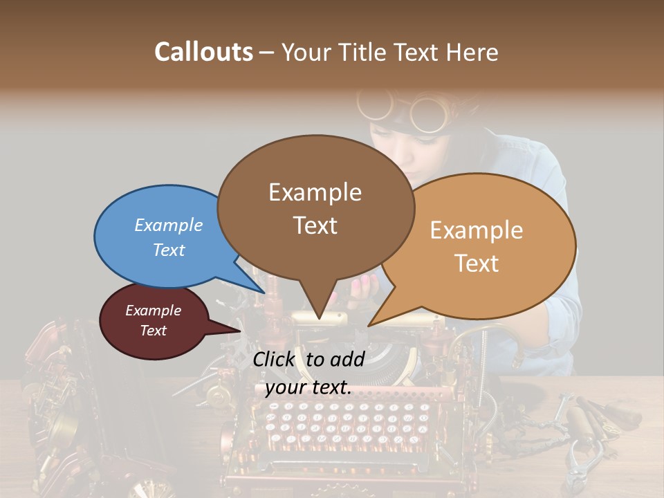 Copper Half Typewriter PowerPoint Template