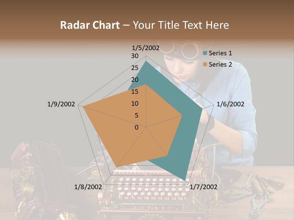 Copper Half Typewriter PowerPoint Template
