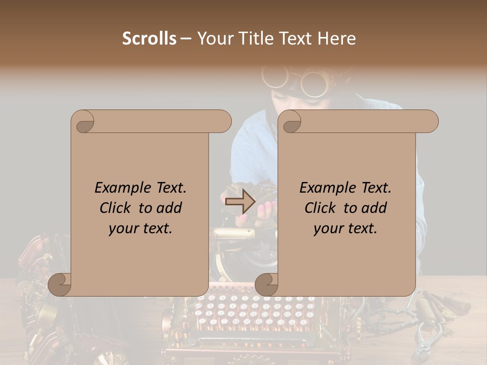 Copper Half Typewriter PowerPoint Template