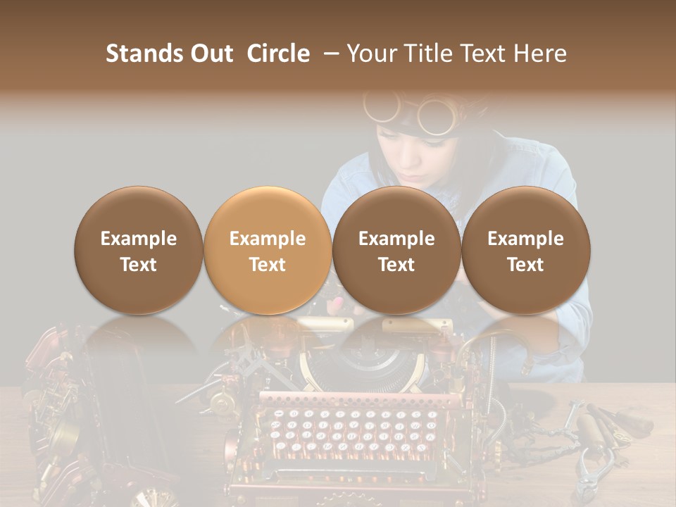 Copper Half Typewriter PowerPoint Template