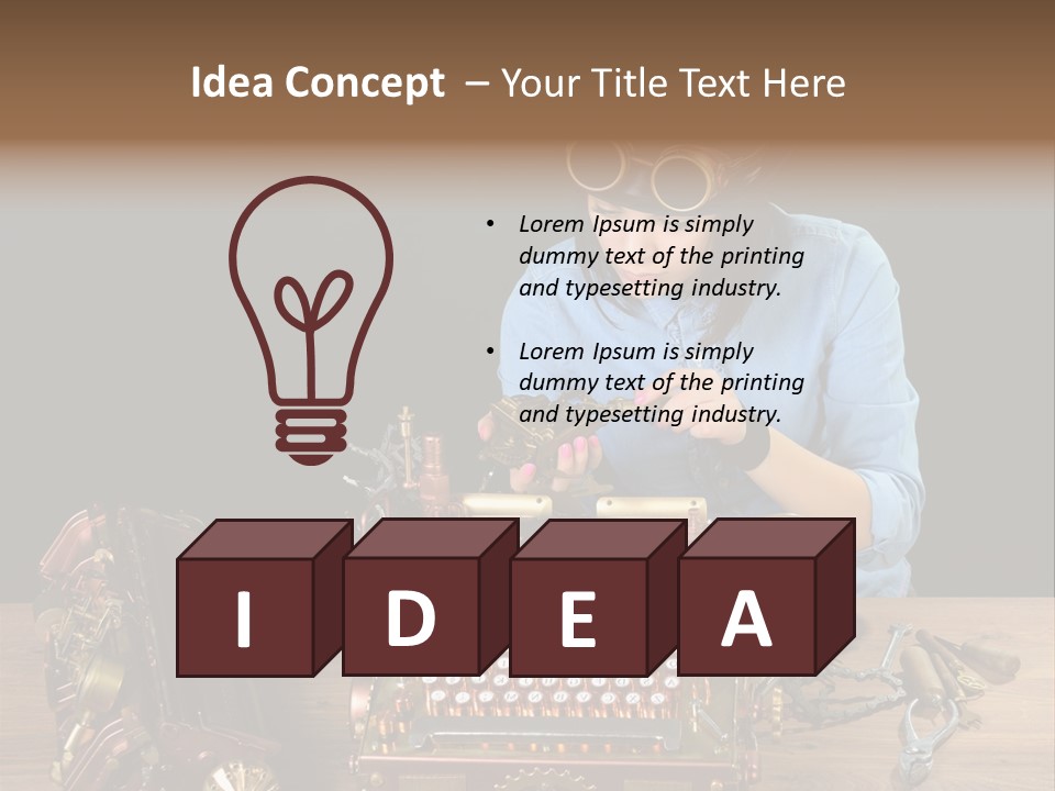 Copper Half Typewriter PowerPoint Template