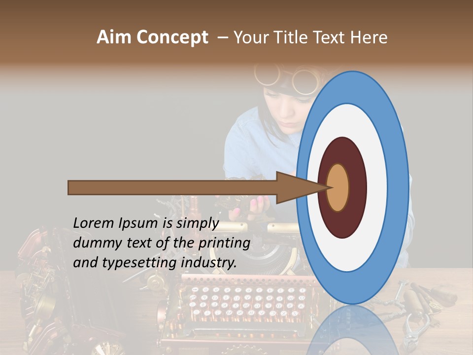 Copper Half Typewriter PowerPoint Template