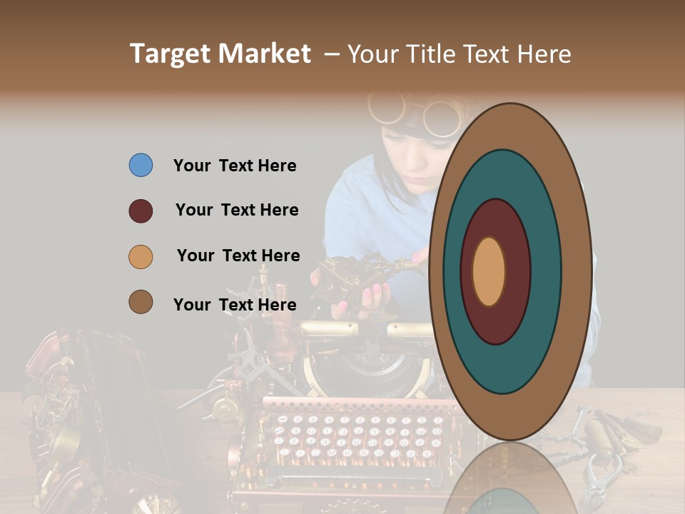 Copper Half Typewriter PowerPoint Template