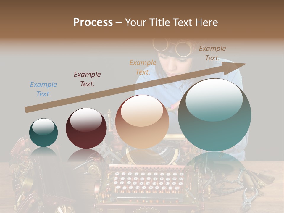 Copper Half Typewriter PowerPoint Template