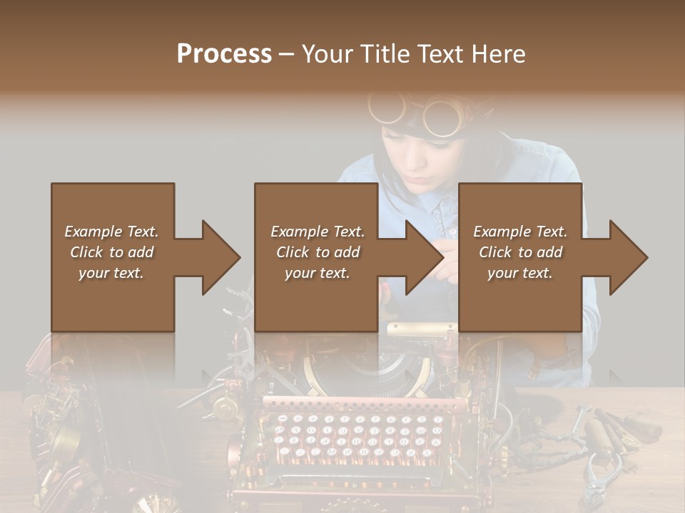 Copper Half Typewriter PowerPoint Template