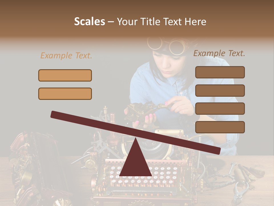 Copper Half Typewriter PowerPoint Template