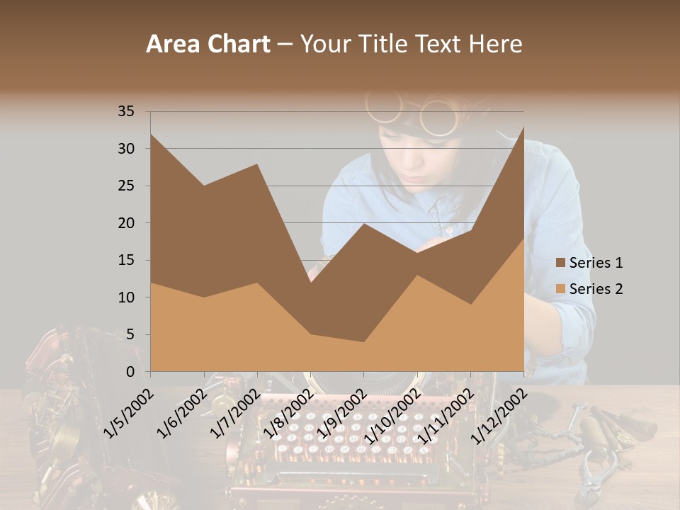 Copper Half Typewriter PowerPoint Template