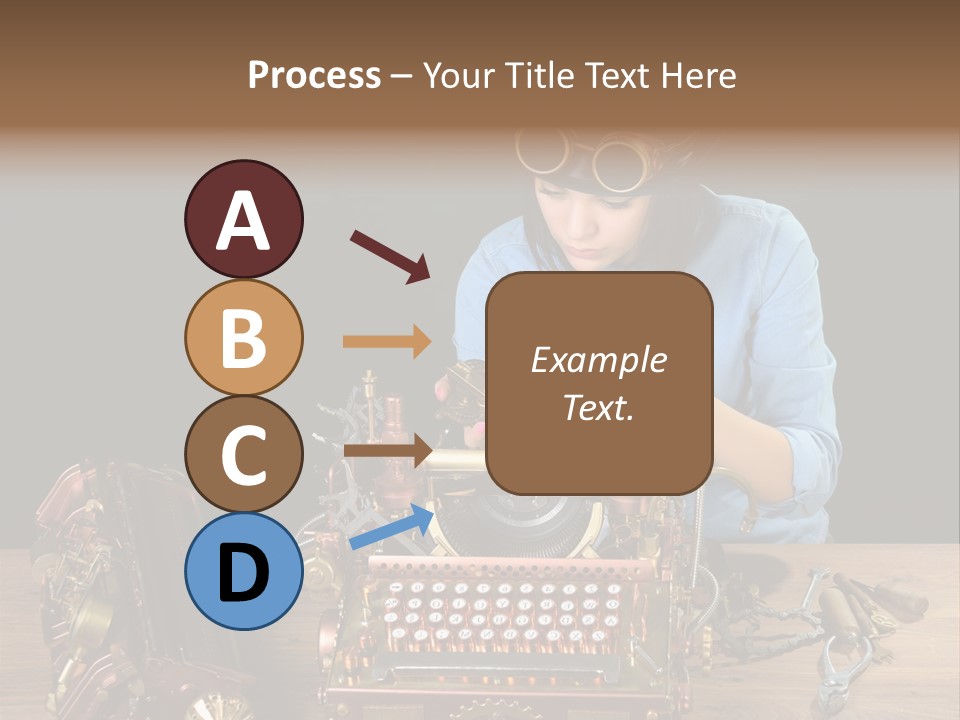 Copper Half Typewriter PowerPoint Template