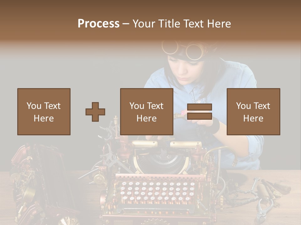 Copper Half Typewriter PowerPoint Template