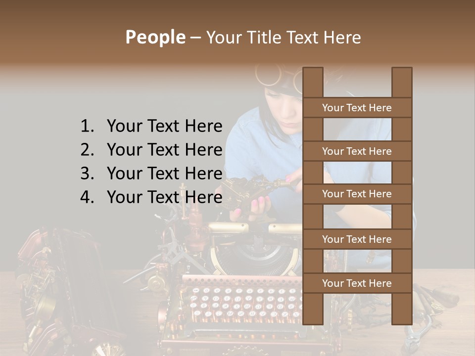 Copper Half Typewriter PowerPoint Template