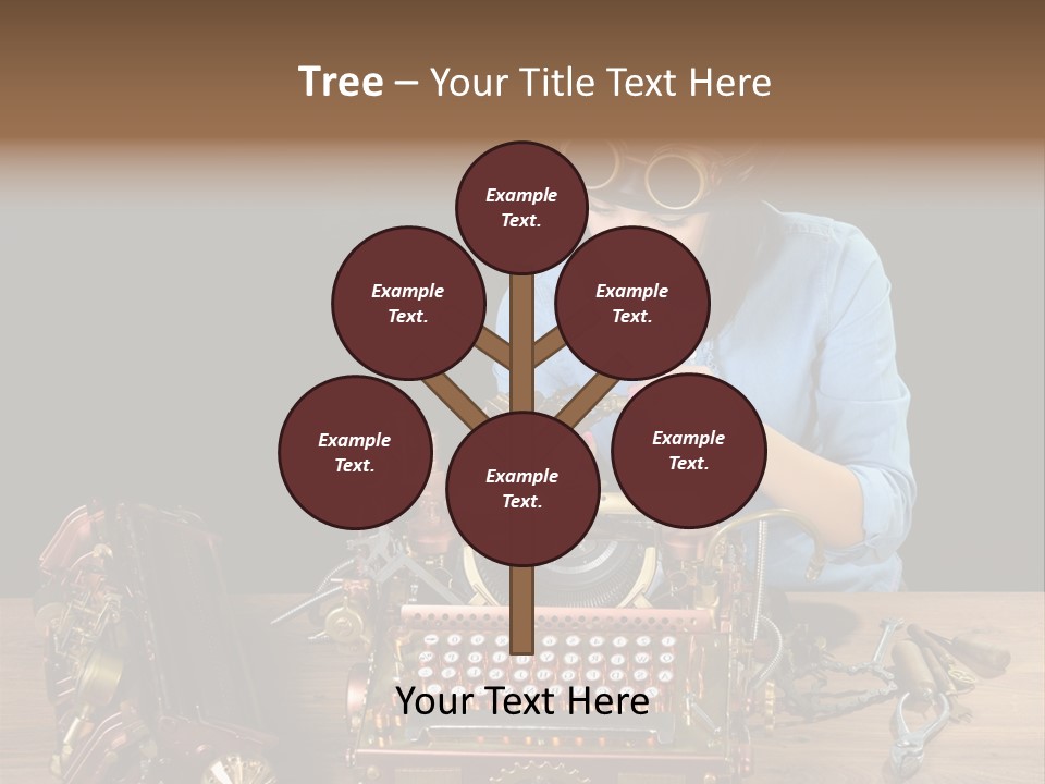 Copper Half Typewriter PowerPoint Template