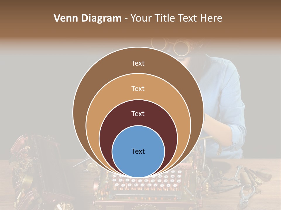 Copper Half Typewriter PowerPoint Template