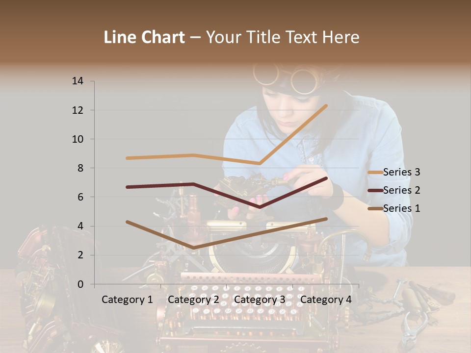 Copper Half Typewriter PowerPoint Template