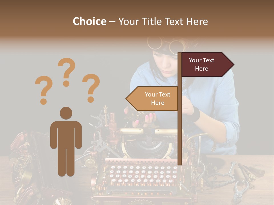 Copper Half Typewriter PowerPoint Template