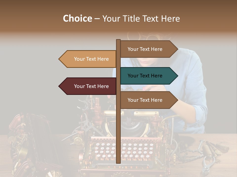 Copper Half Typewriter PowerPoint Template