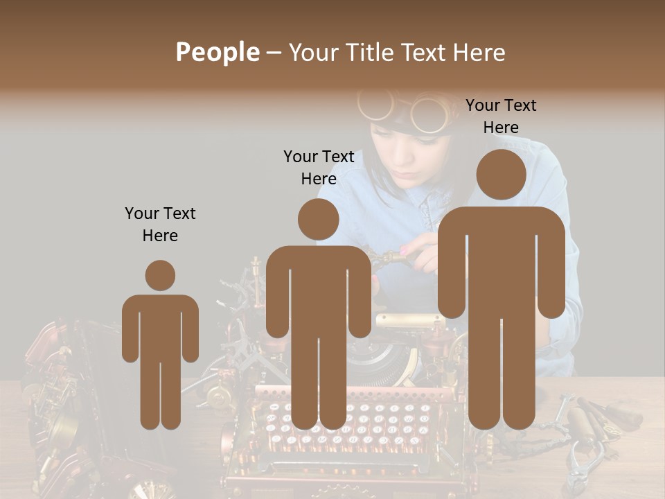 Copper Half Typewriter PowerPoint Template