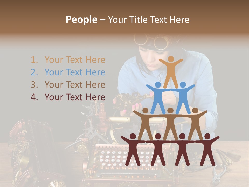 Copper Half Typewriter PowerPoint Template