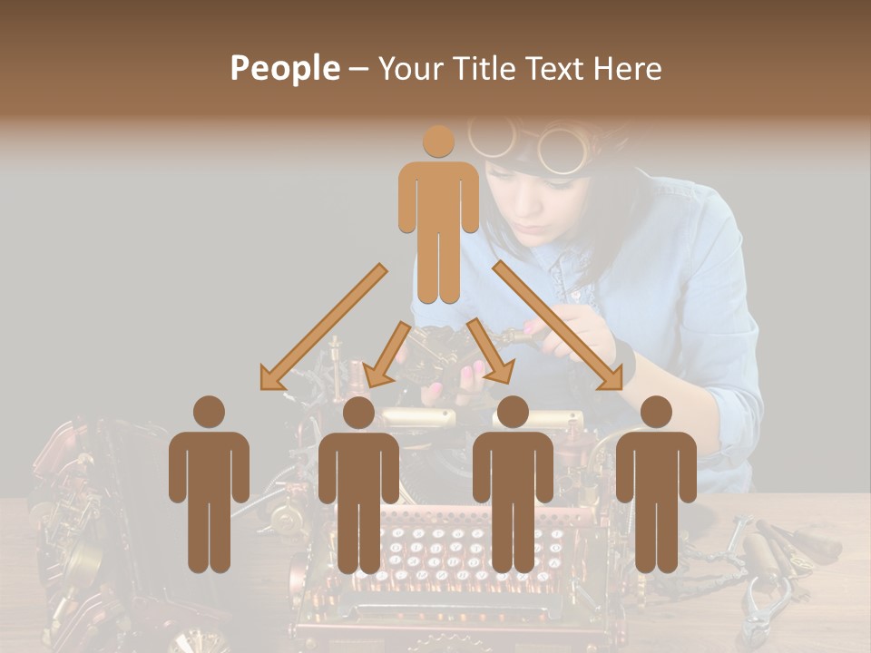 Copper Half Typewriter PowerPoint Template