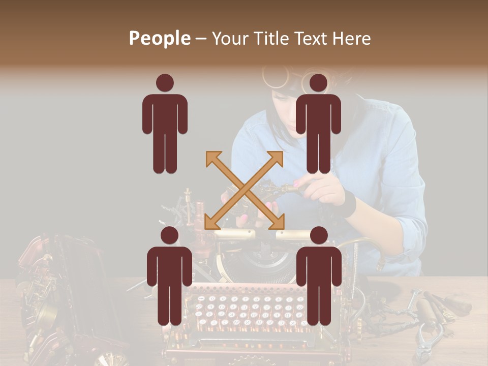Copper Half Typewriter PowerPoint Template