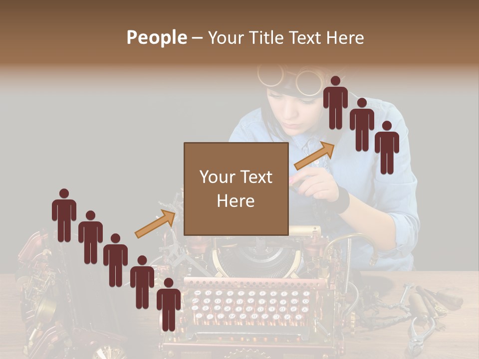 Copper Half Typewriter PowerPoint Template
