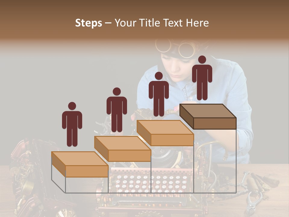 Copper Half Typewriter PowerPoint Template