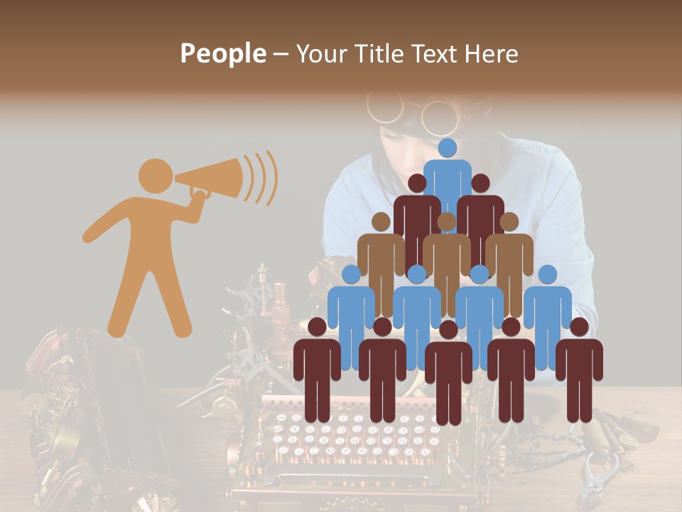 Copper Half Typewriter PowerPoint Template