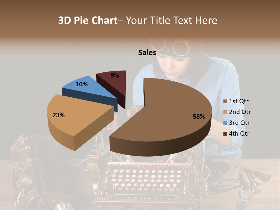 Copper Half Typewriter PowerPoint Template