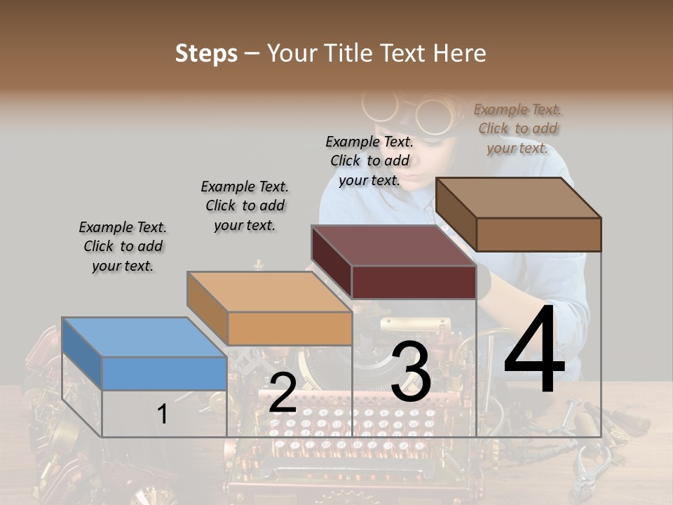 Copper Half Typewriter PowerPoint Template